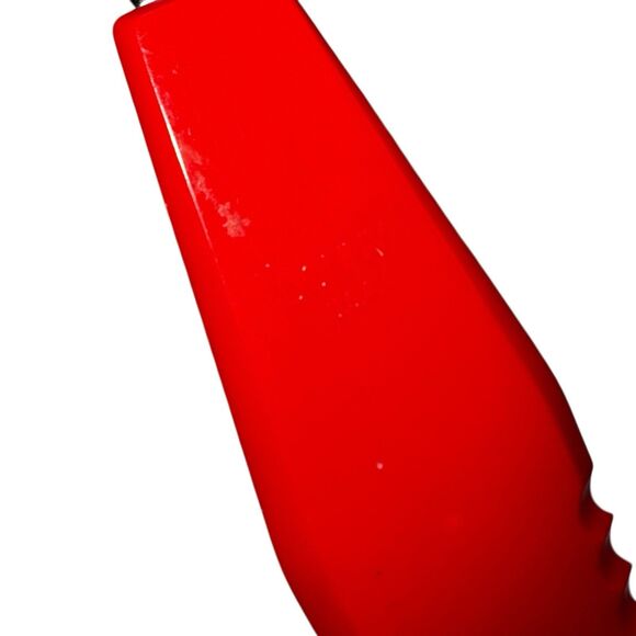 Vintage Bonny Red Long Thin Serrated Spatula Icing Spreader With White Handle - Picture 2 of 4